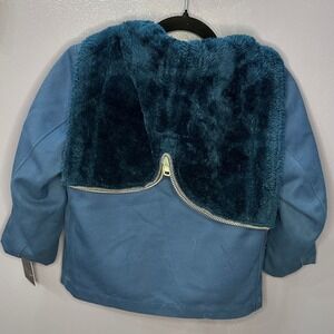 Rare‎ Mighty Mac Vintage Kids Blue Faux Fur Lined Workwear Winter Jacket Size 8